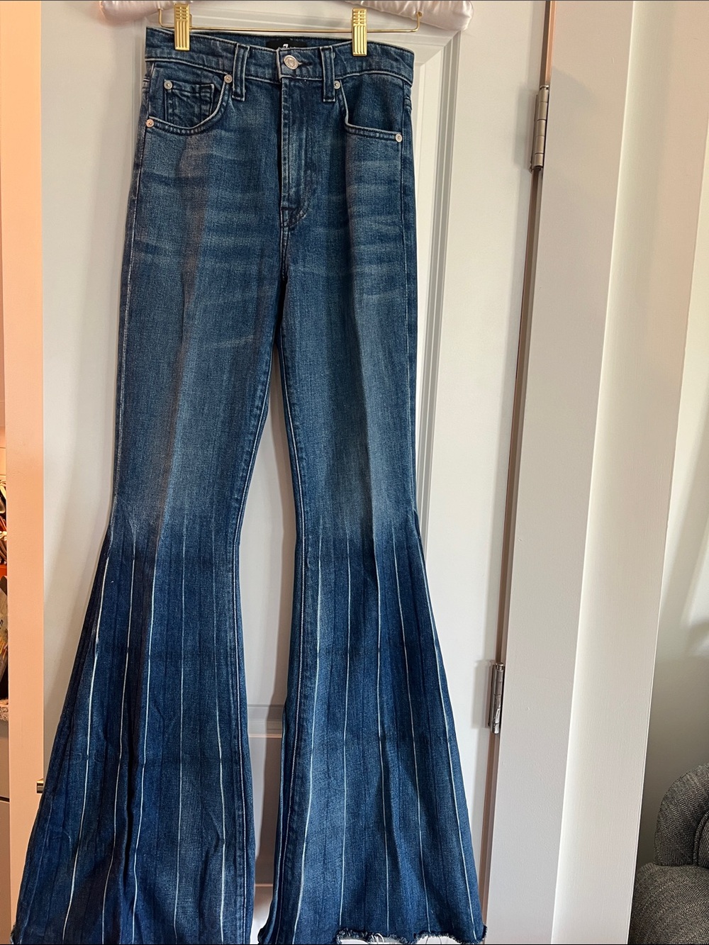 7 For All Mankind Dark Blue Flare Jeans
